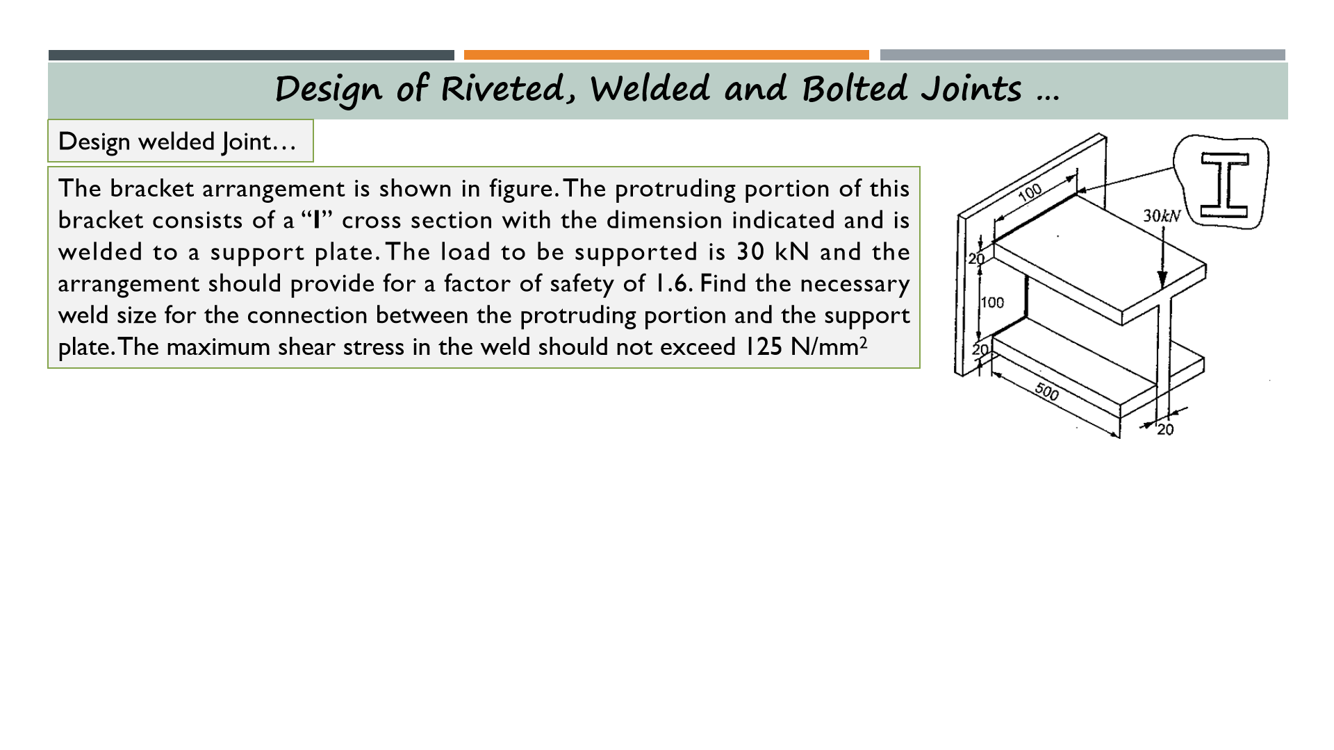 Solved Design of Riveted, Welded and Bolted Joints
