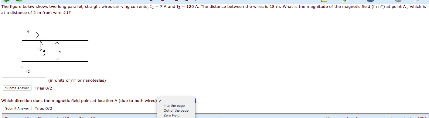 Solved The figure below shows two long parallel, straight | Chegg.com