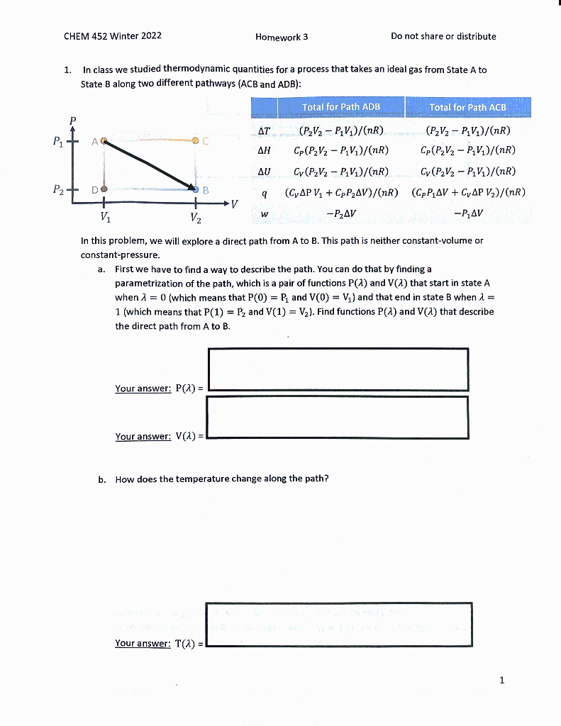 Solved C. Calculate The Overall Change In Internal Energy, | Chegg.com