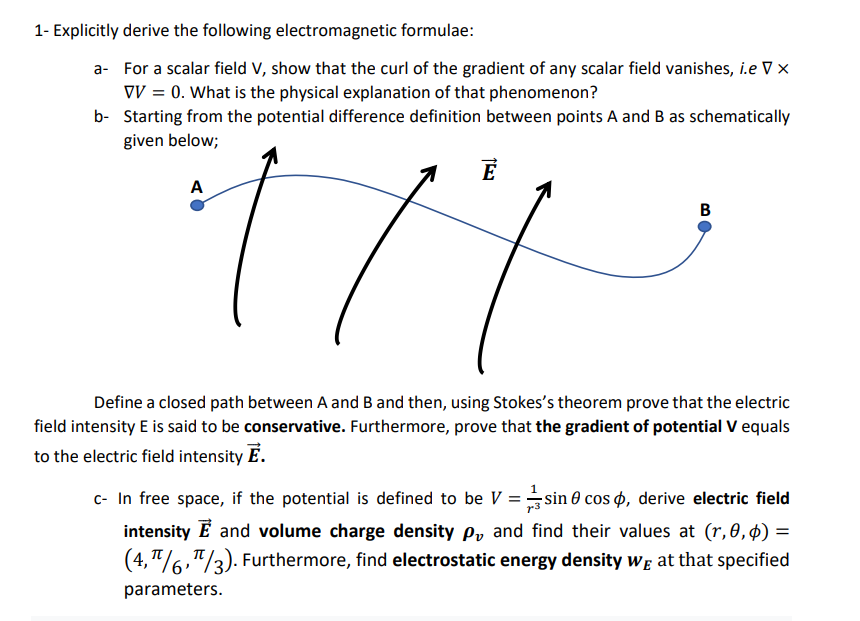 Solved 1- Explicitly Derive The Following Electromagnetic | Chegg.com ...