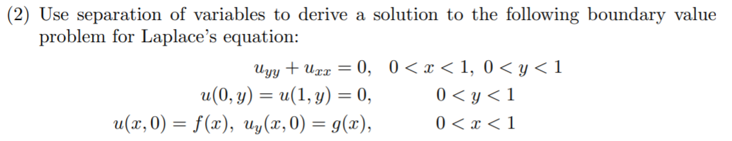 Solved = (2) Use separation of variables to derive a | Chegg.com