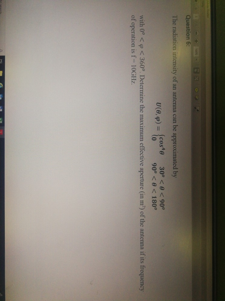 Solved Question 6: The Radiation Intensity Of An Antenna Can 