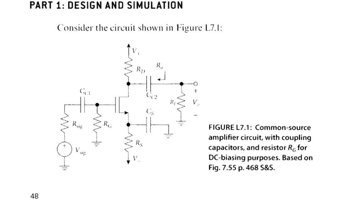 Solved Design the amplifier to achieve a small-signal gain | Chegg.com
