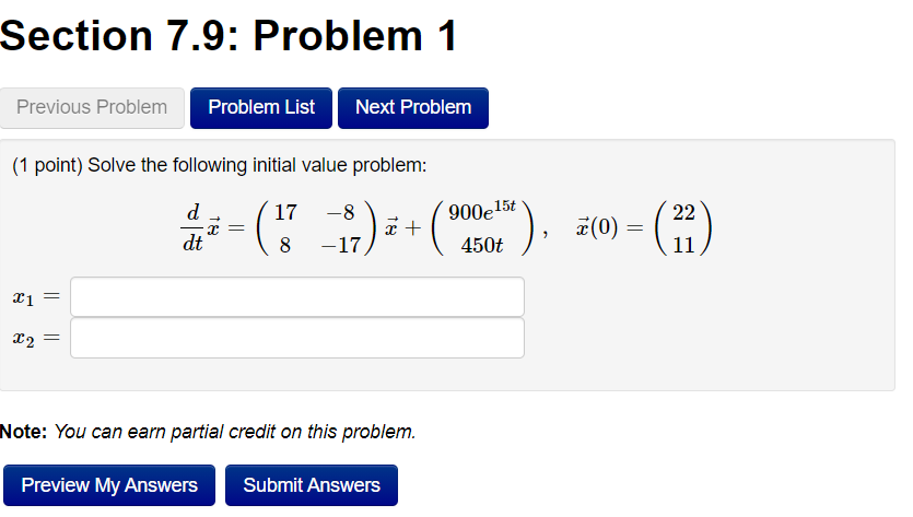 Solved Section 7.9: Problem 1 Previous Problem Problem List | Chegg.com