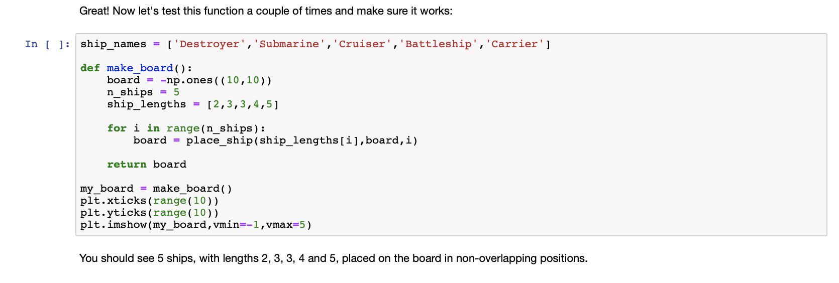 In this model: -1 = empty space 0 = Destroyer 1 = | Chegg.com