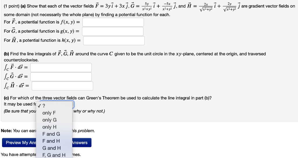 Solved And X2 Y2 I Venter Jare Gradient Vector Fiel Chegg Com
