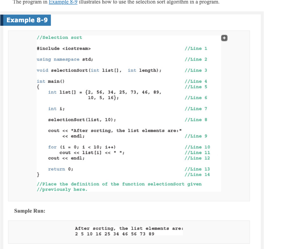 Solved The program in Example 8-9 illustrates how to use the | Chegg.com