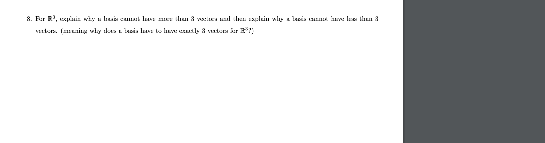 Solved For R?bar (3), ﻿explain why a basis cannot have more | Chegg.com