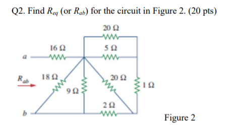 Solved Q2. Find Reg (or Rab) for the circuit in Figure 2. | Chegg.com