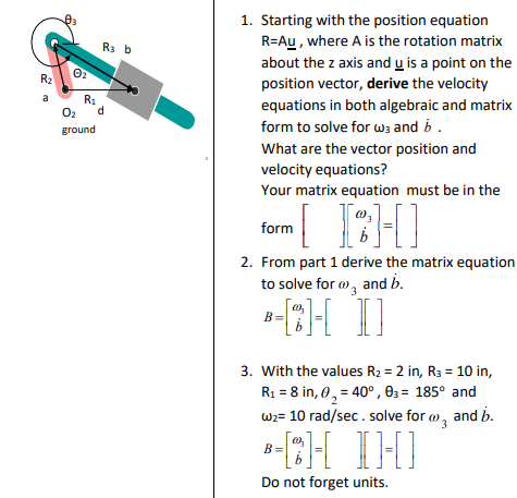 Solved Starting with the position equationR=Au?, ﻿where A is | Chegg.com
