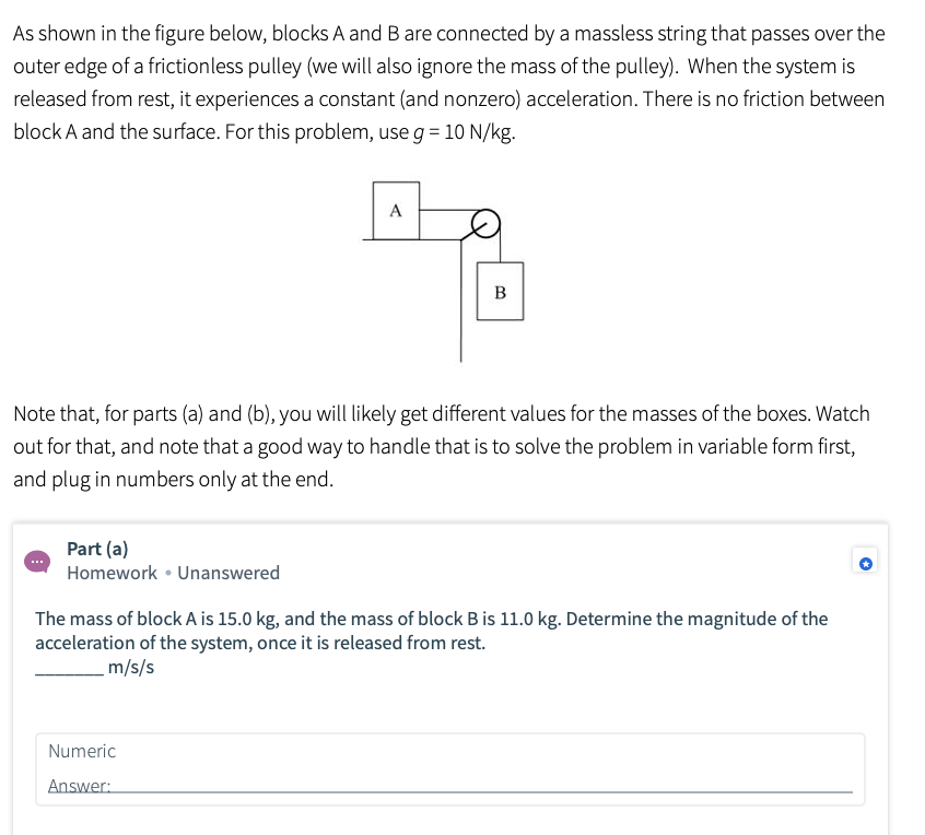 Solved As shown in the figure below, blocks A and B are | Chegg.com