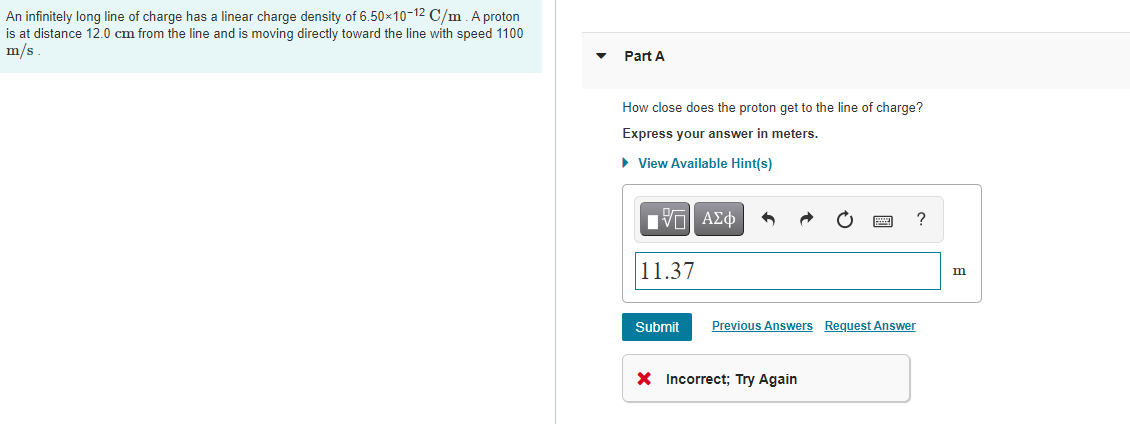 Solved An infinitely long line of charge has a linear charge | Chegg.com