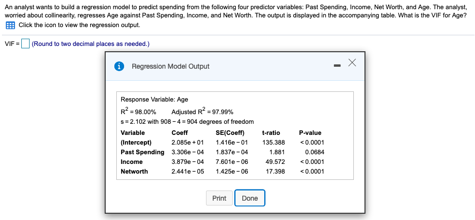 Solved An analyst wants to build a regression model to | Chegg.com