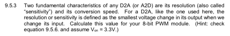 Solved 9.5.3 Two fundamental characteristics of any D2A (or | Chegg.com