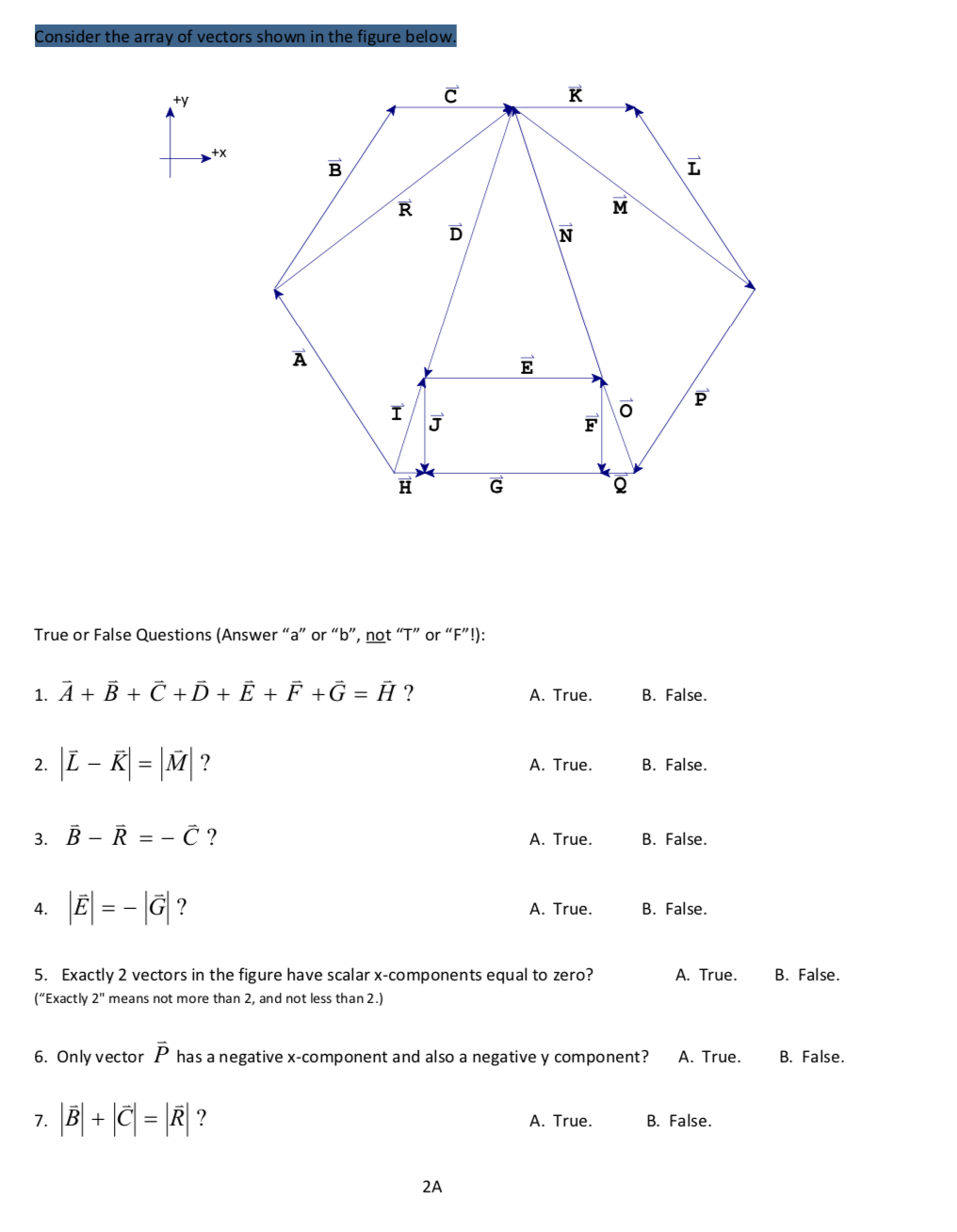 Solved Consider the array of vectors shown in the figure | Chegg.com