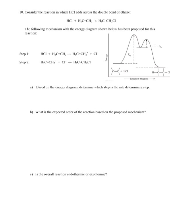 Solved 10. Consider the reaction in which HCl adds across Chegg