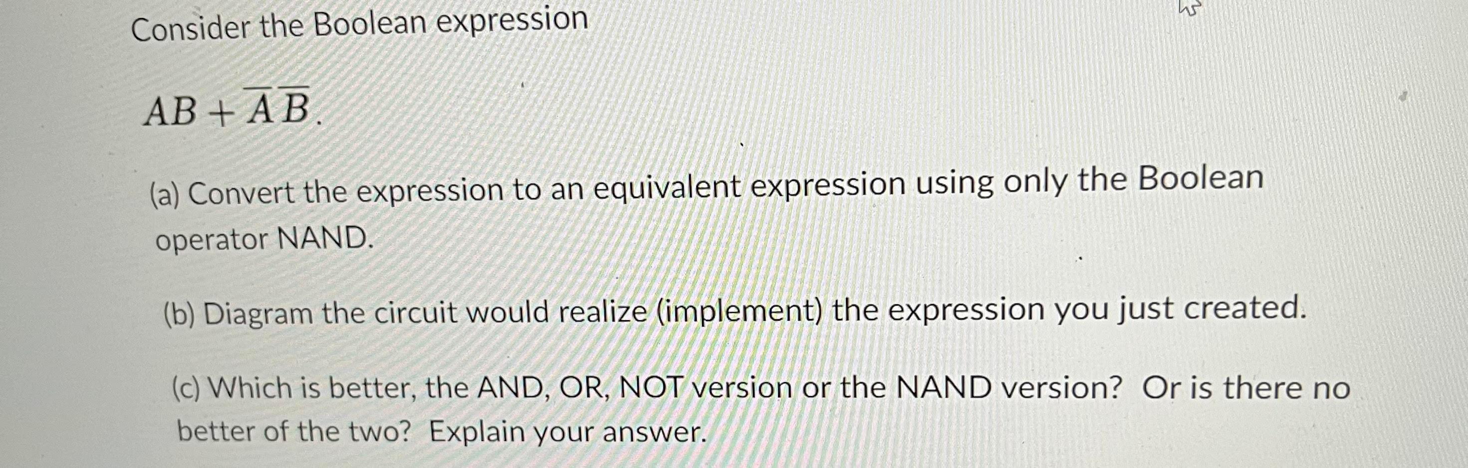 consider the Boolean expression . (a) Convert the | Chegg.com