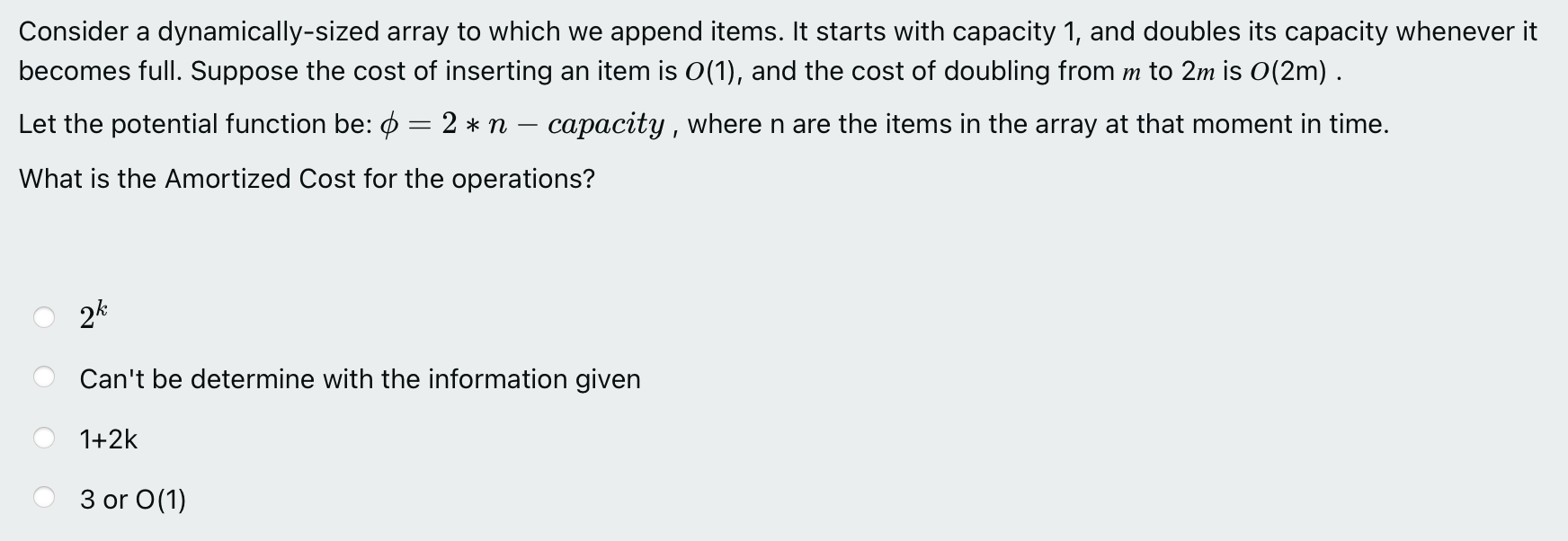Solved Consider a dynamically-sized array to which we append | Chegg.com