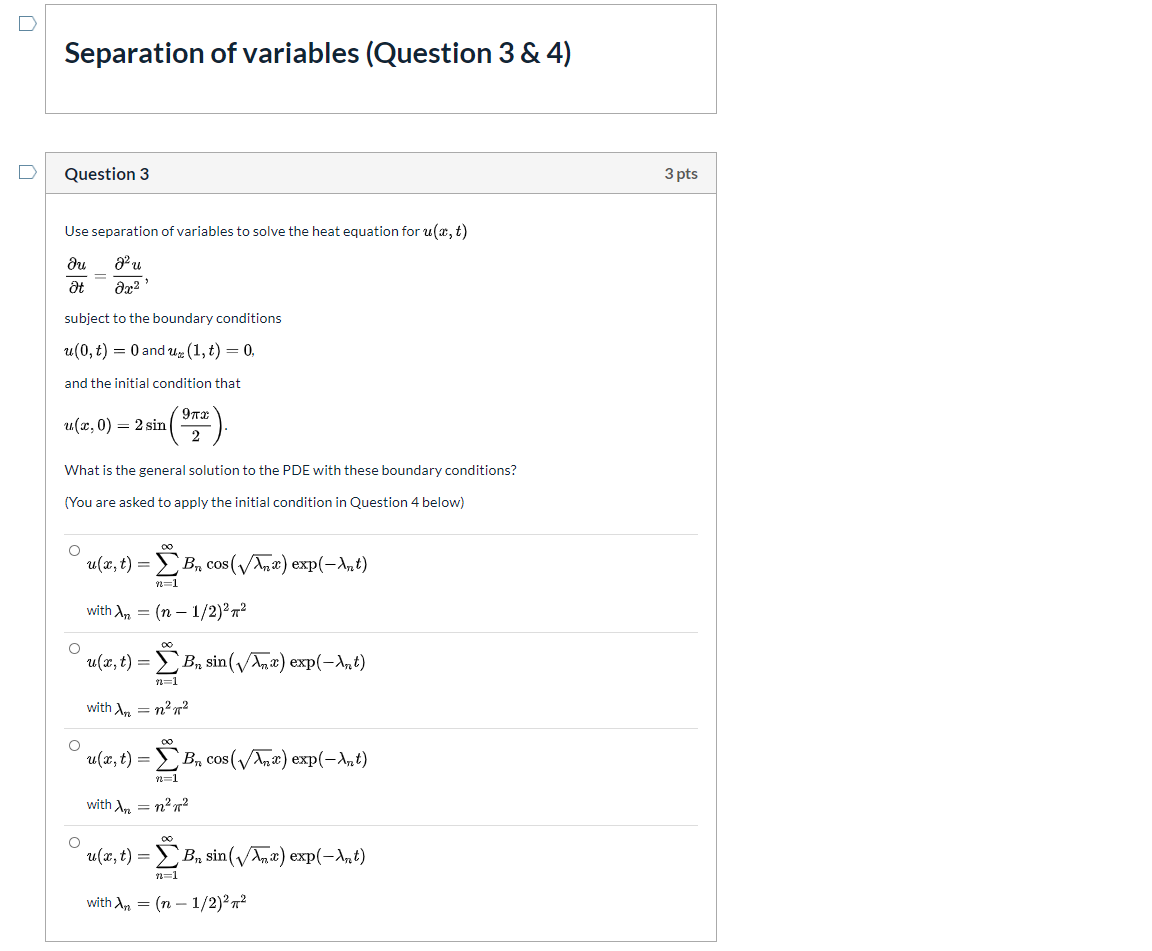 Solved Boundary Conditions (Questions 1 & 2) Question 1 3 | Chegg.com