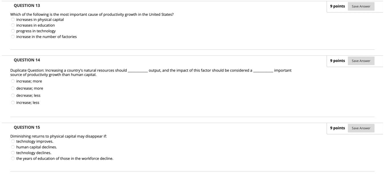 Solved QUESTION 8 9 points Save Answer Labor productivity is | Chegg.com