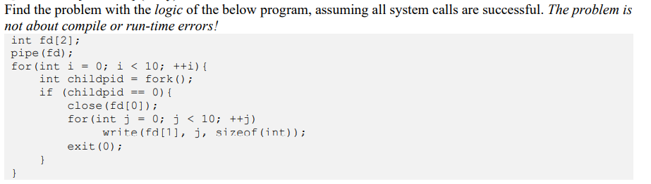 Solved Find the problem with the logic of the below program, | Chegg.com
