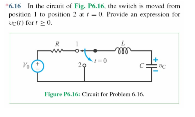 Solved 6.16 In the circuit of Fig. P6.16, the switch is | Chegg.com