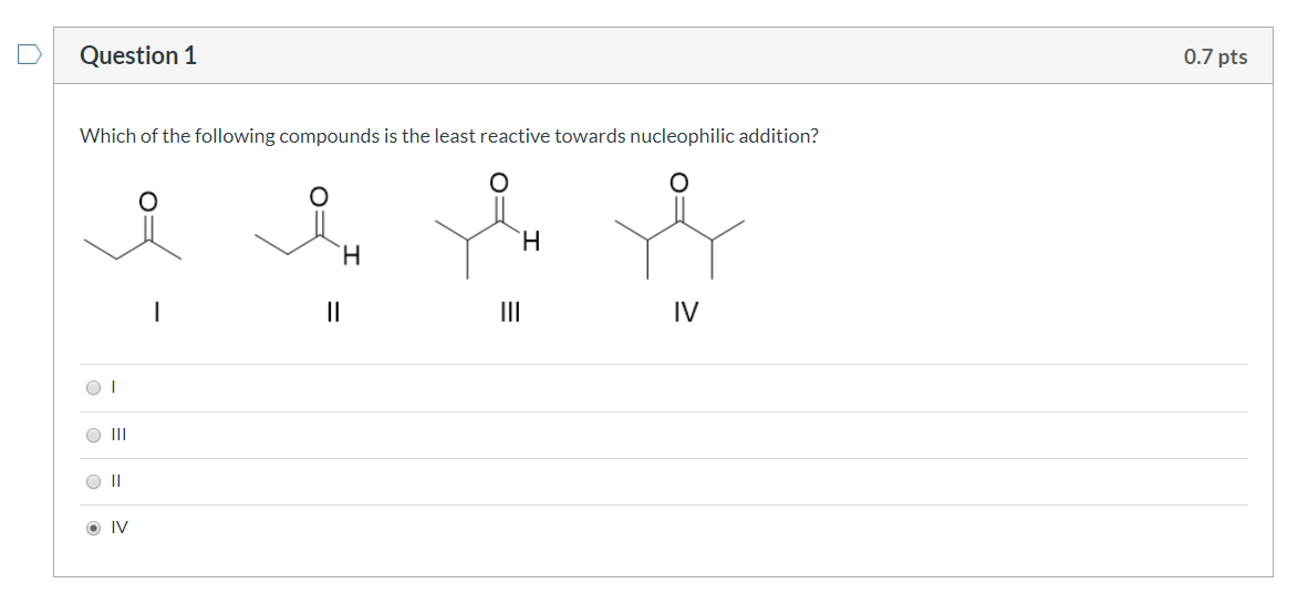 Solved Question 1 0.7 pts Which of the following compounds | Chegg.com