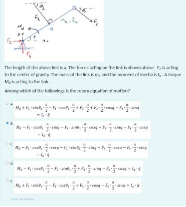 Solved AR AM The length of the above link is a. The forces | Chegg.com