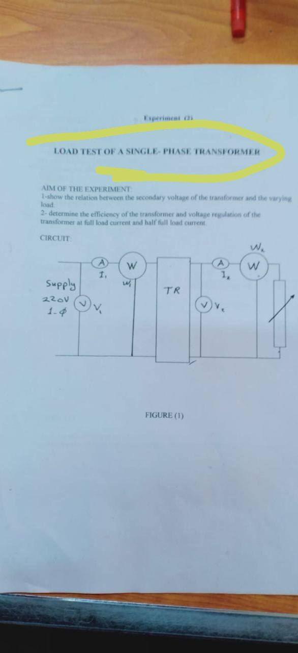 Solved LOAD TEST OF A SINGLE PHASE TRANSFORMER AIM OF THE | Chegg.com