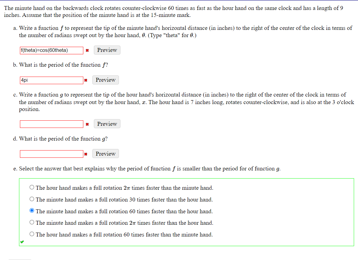 Solved The minute hand on the backwards clock rotates
