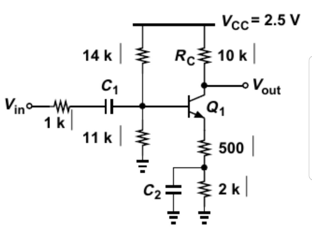 Solved The Circuit Of An Amplifier With Transistor BJT A) DC | Chegg.com