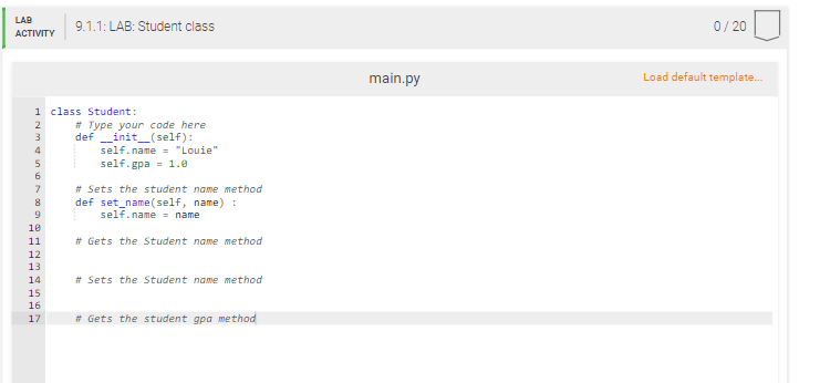 Solved 9.1 LAB: Student class In main.py define the Student | Chegg.com