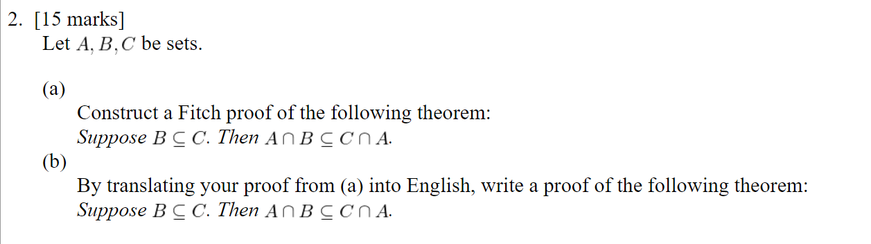 Solved 2. [15 marks] Let A, B, C be sets. (a) Construct a | Chegg.com