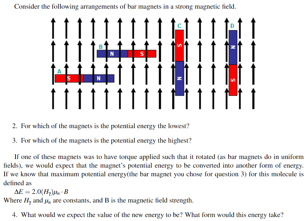 Solved Consider the following arrangements of bar magnets in 