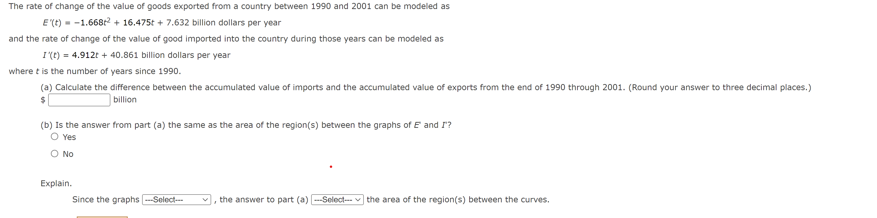 Solved The rate of change of the value of goods exported | Chegg.com