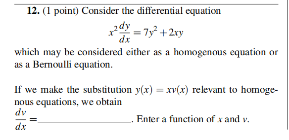 Solved 12. (1 Point) Consider The Differential Equation X2dy 