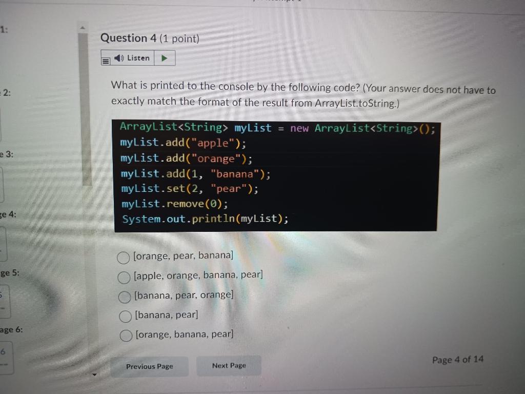 Solved What is printed to the console by the following code? | Chegg.com