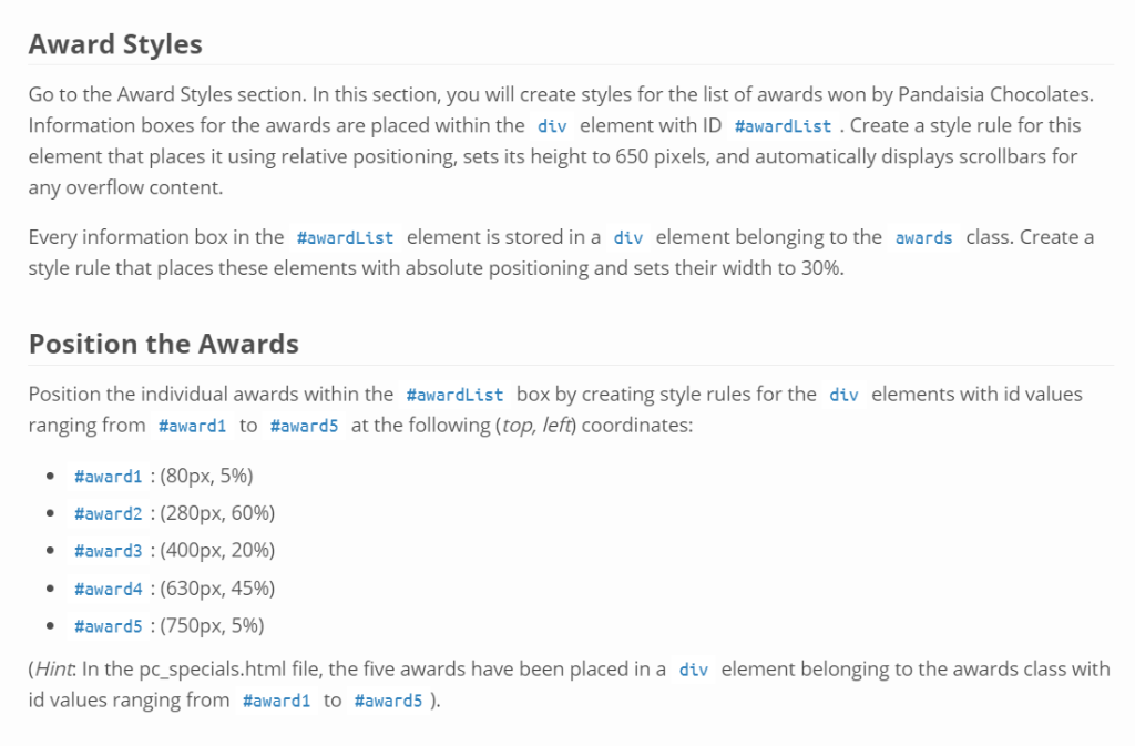 Solved Award Styles Go to the Award Styles section. In this | Chegg.com