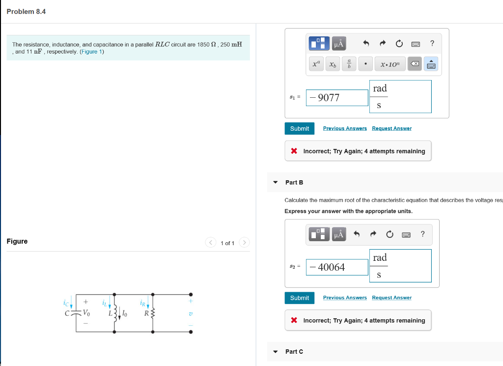 Solved Problem 8.4 The Resistance, Inductance, And | Chegg.com