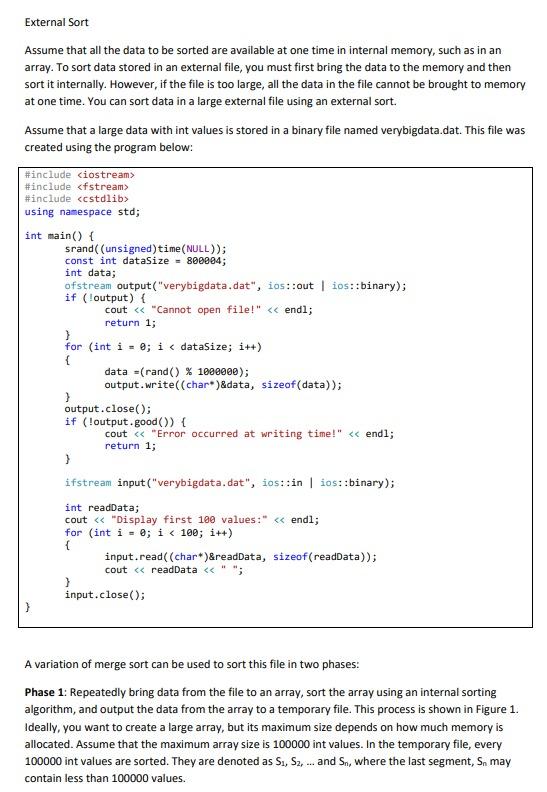 Solved External Sort Assume that all the data to be sorted | Chegg.com