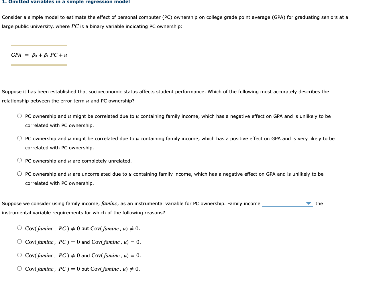 Solved Consider A Simple Model To Estimate The Effect Of | Chegg.com