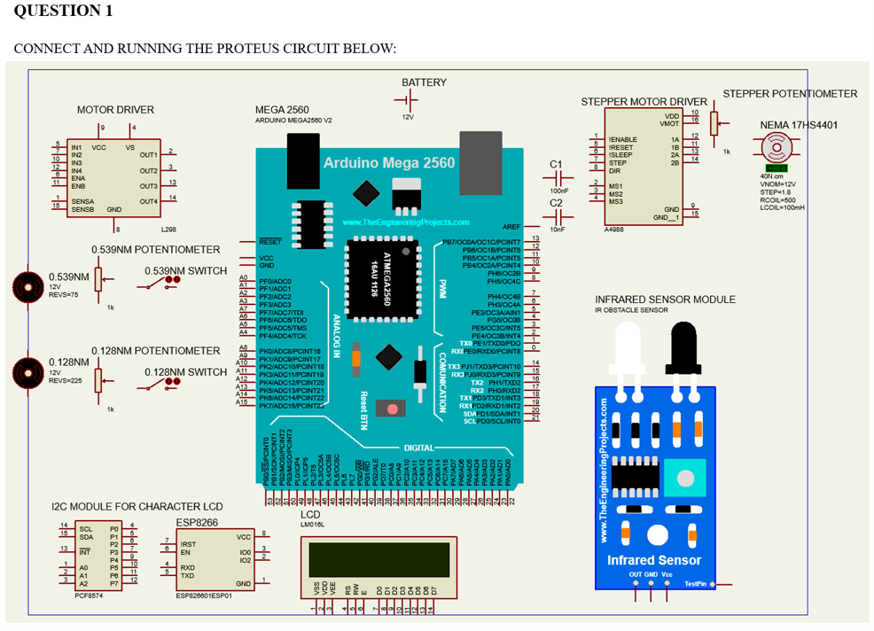 Solved QUESTION 1 CONNECT AND RUNNING THE PROTEUS CIRCUIT | Chegg.com