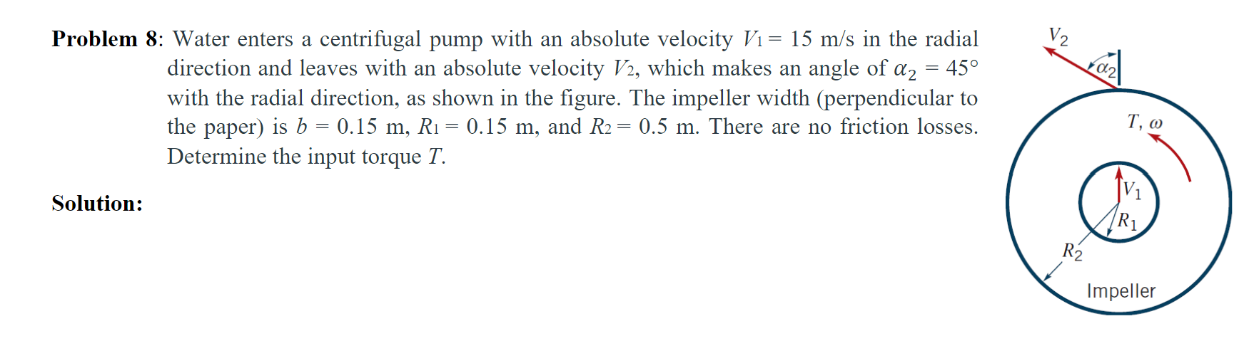 Solved V2 Problem 8: Water Enters A Centrifugal Pump With An 