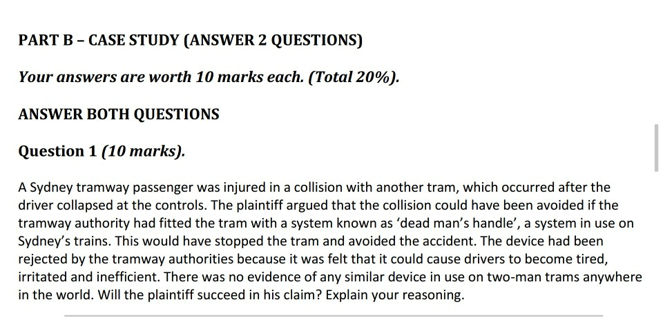 Solved PART B CASE STUDY (ANSWER 2 QUESTIONS) Your Answers | Chegg.com