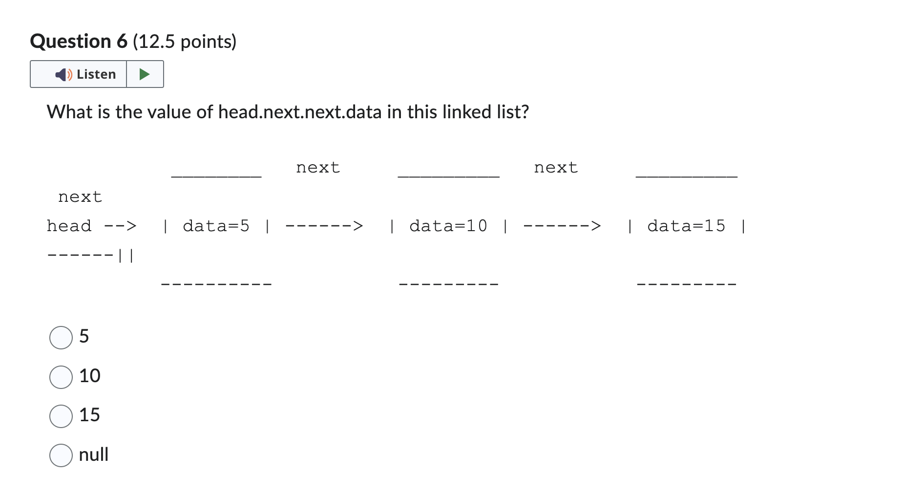Solved What is the value of head.next.previous.data in this | Chegg.com