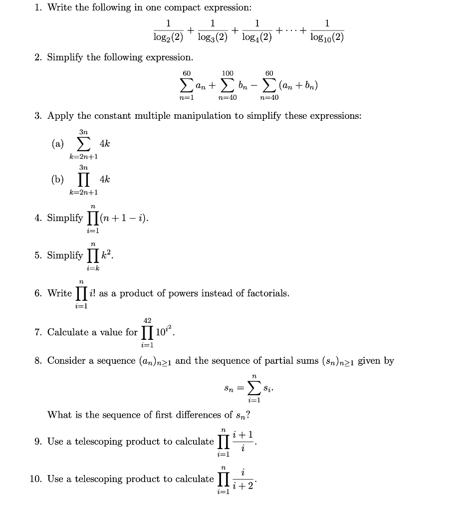 solved-1-write-the-following-in-one-compact-expression-chegg