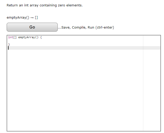 Solved Return an int array containing zero elements. empty | Chegg.com
