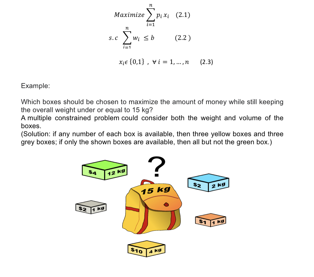 Solved Solving knapsack problem using cplex The knapsack | Chegg.com