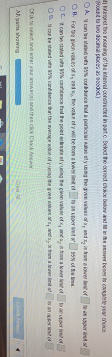 Solved D) Interpret The Meaning Of The Interval Constructed | Chegg.com