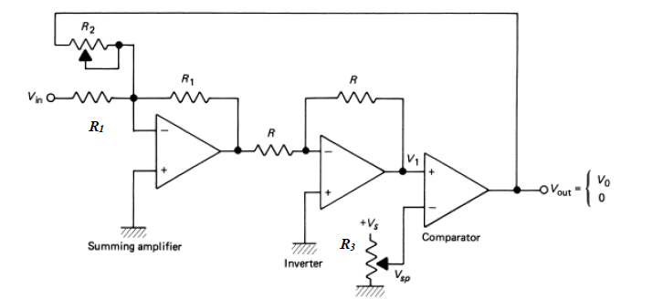 R2 R1 R R1 Vout -{ co Comparator Summing amplifier R; | Chegg.com